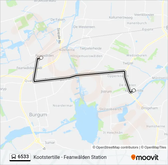 6533 Bus Line Map