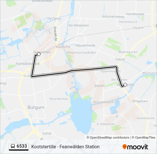 6533 Bus Line Map