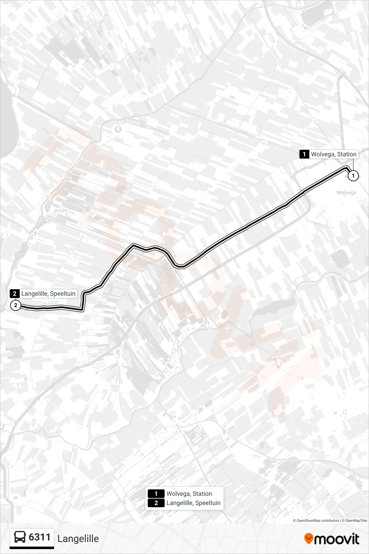 Lijn 6311 (bus, Langelille): route en haltes op de kaart