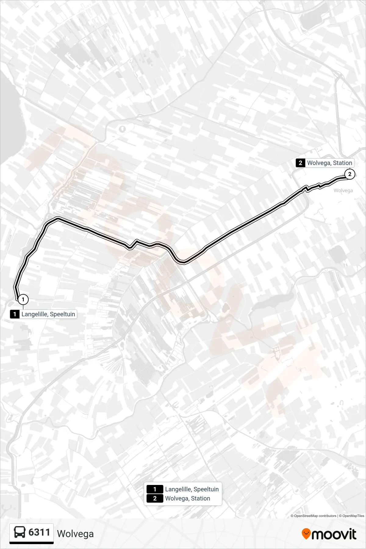 Lijn 6311 (bus, Wolvega): route en haltes op de kaart