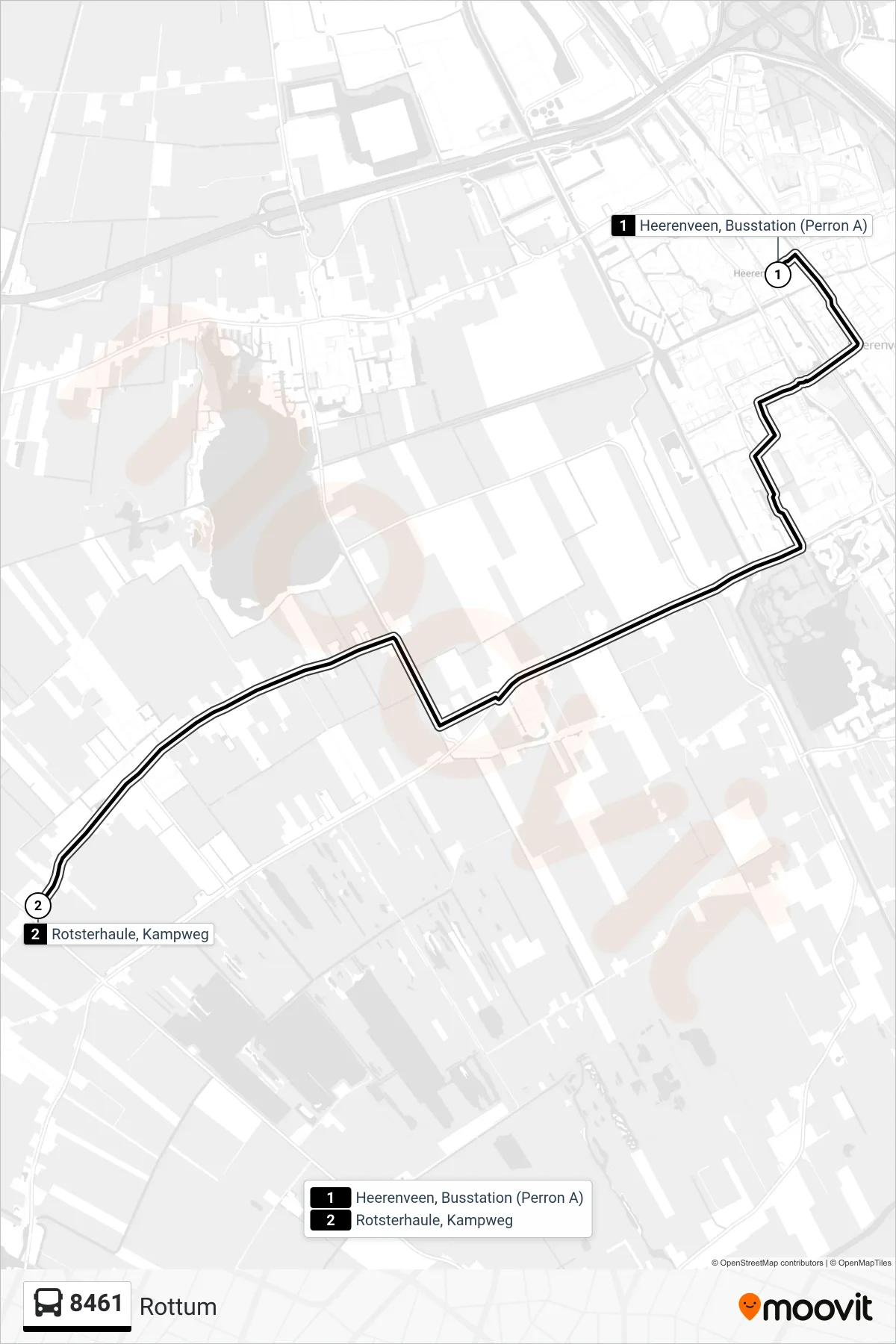 Lijn 8461 (bus, Rottum): route en haltes op de kaart
