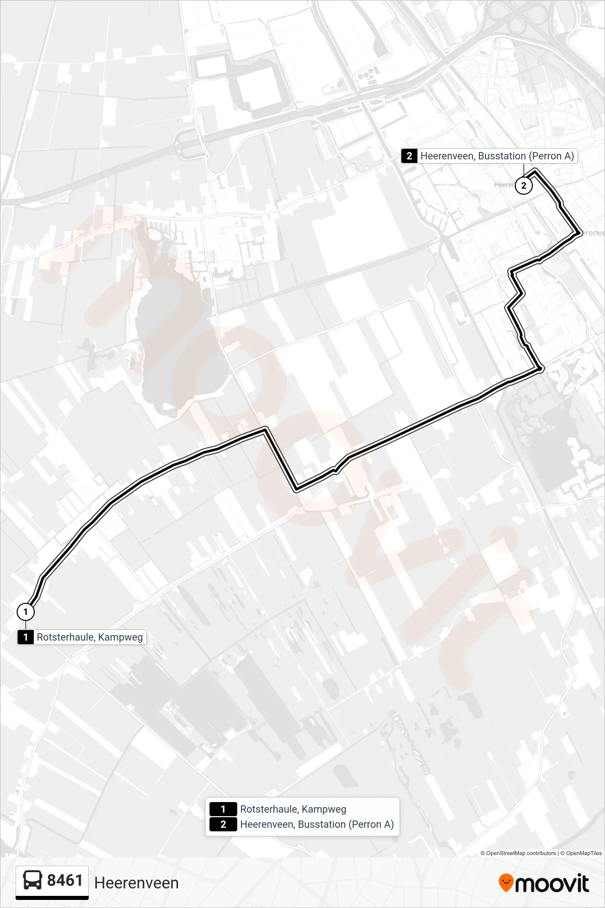 Lijn 8461 (bus, Heerenveen): route en haltes op de kaart