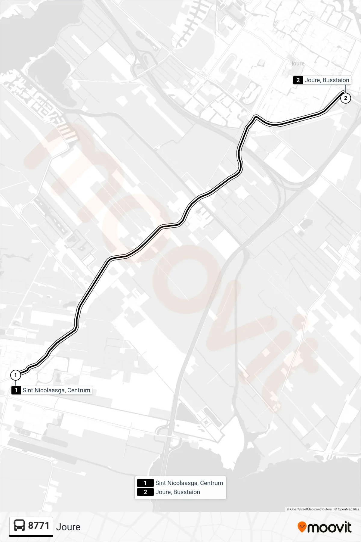 Lijn 8771 (bus, Joure): route en haltes op de kaart