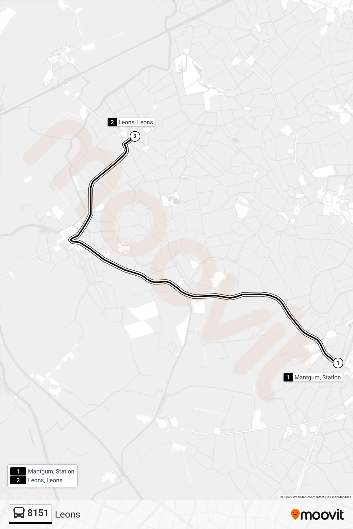 Linie 8151 (Bus) Richtung Leons: Route und Haltestellen auf der Karte