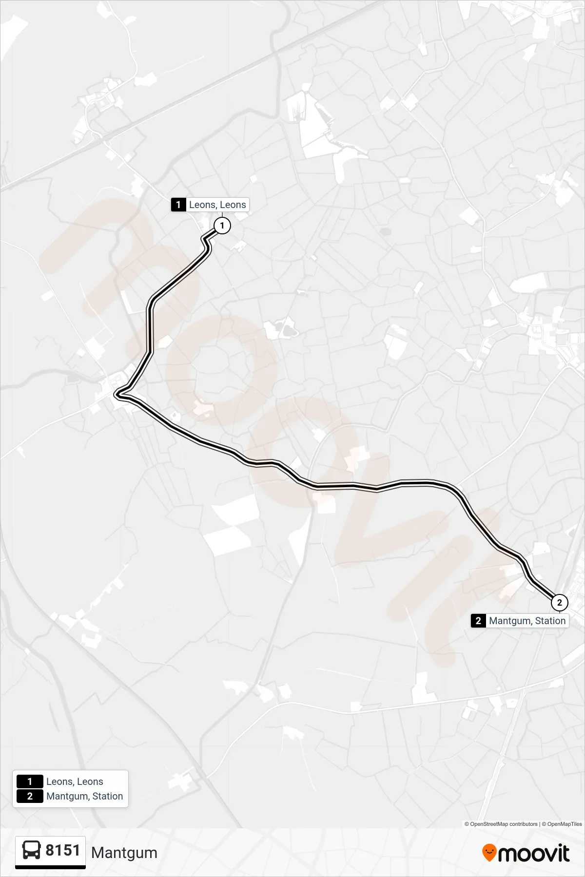 Lijn 8151 (bus, Mantgum): route en haltes op de kaart