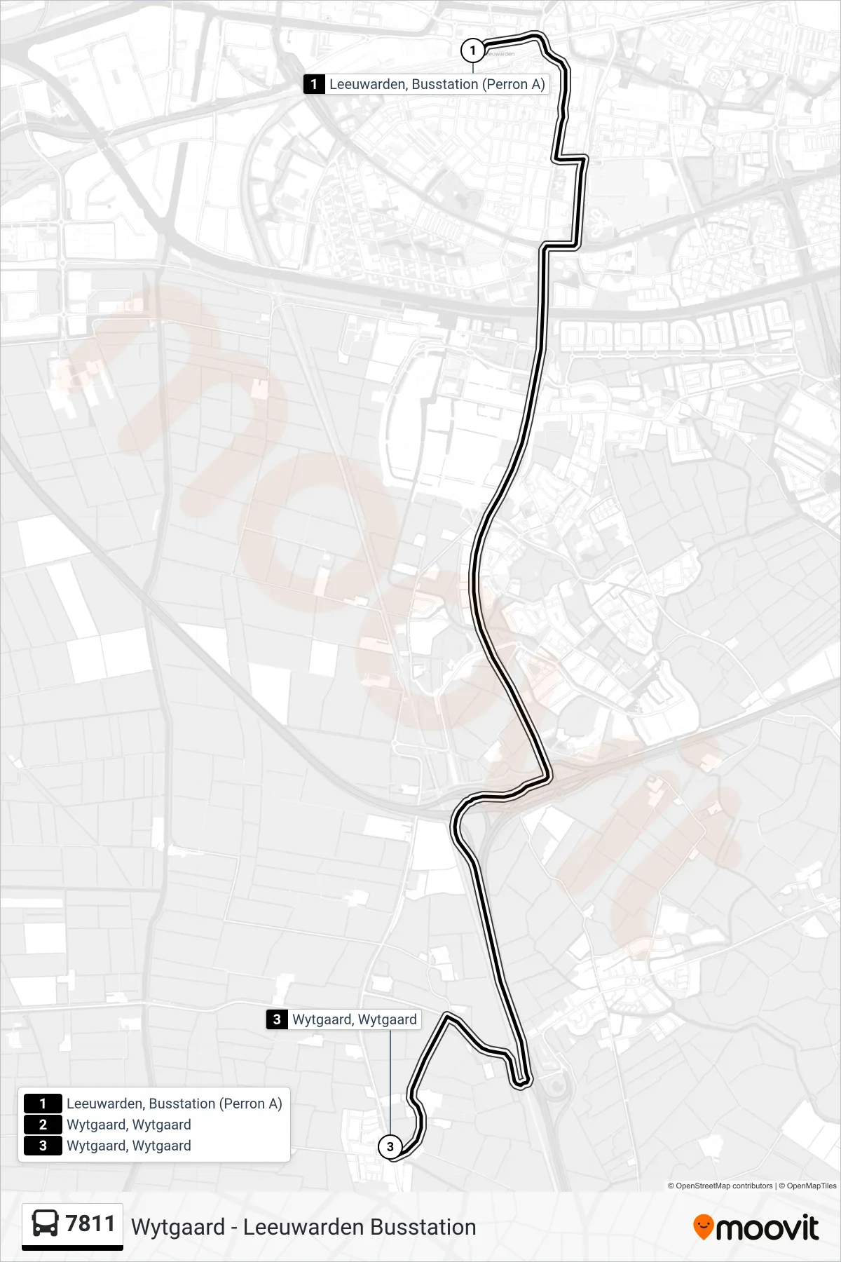 Lijn 7811 (bus, Wytgaard): route en haltes op de kaart