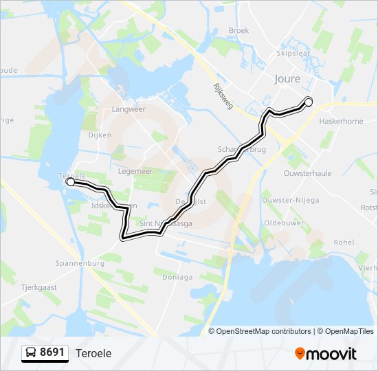 8691 Bus Line Map