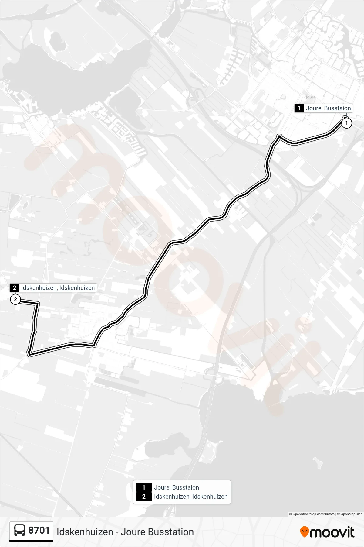 Lijn 8701 (bus, Idskenhuizen): route en haltes op de kaart