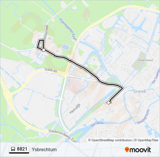 8821 Bus Line Map