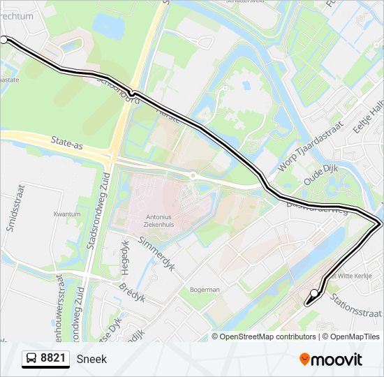8821 Bus Line Map