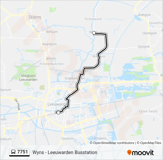 7751 Bus Line Map