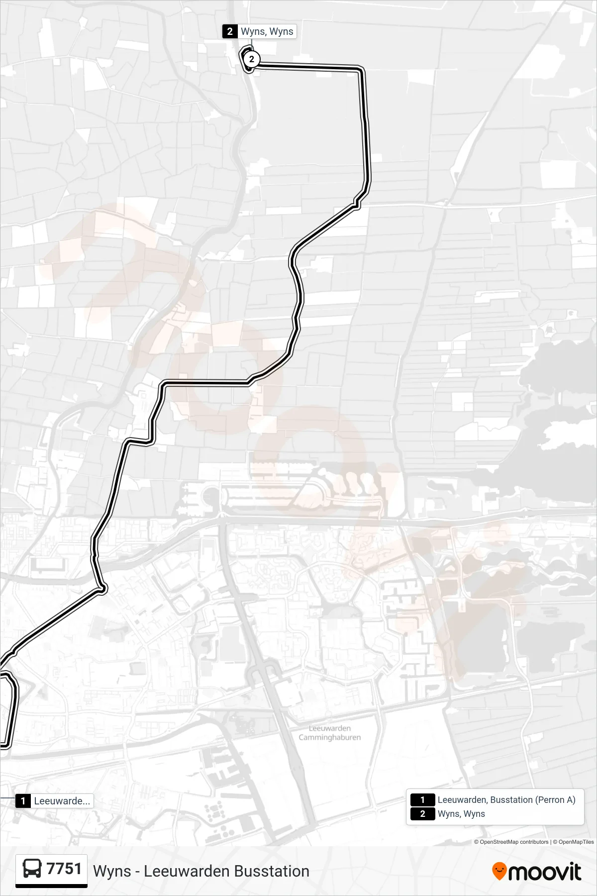 Lijn 7751 (bus, Wyns): route en haltes op de kaart