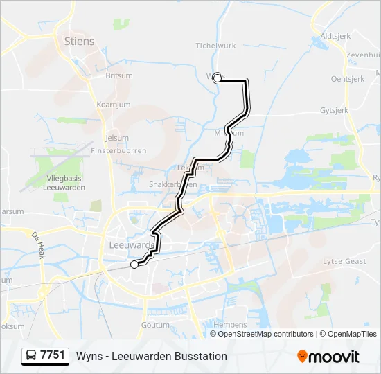 7751 Bus Line Map