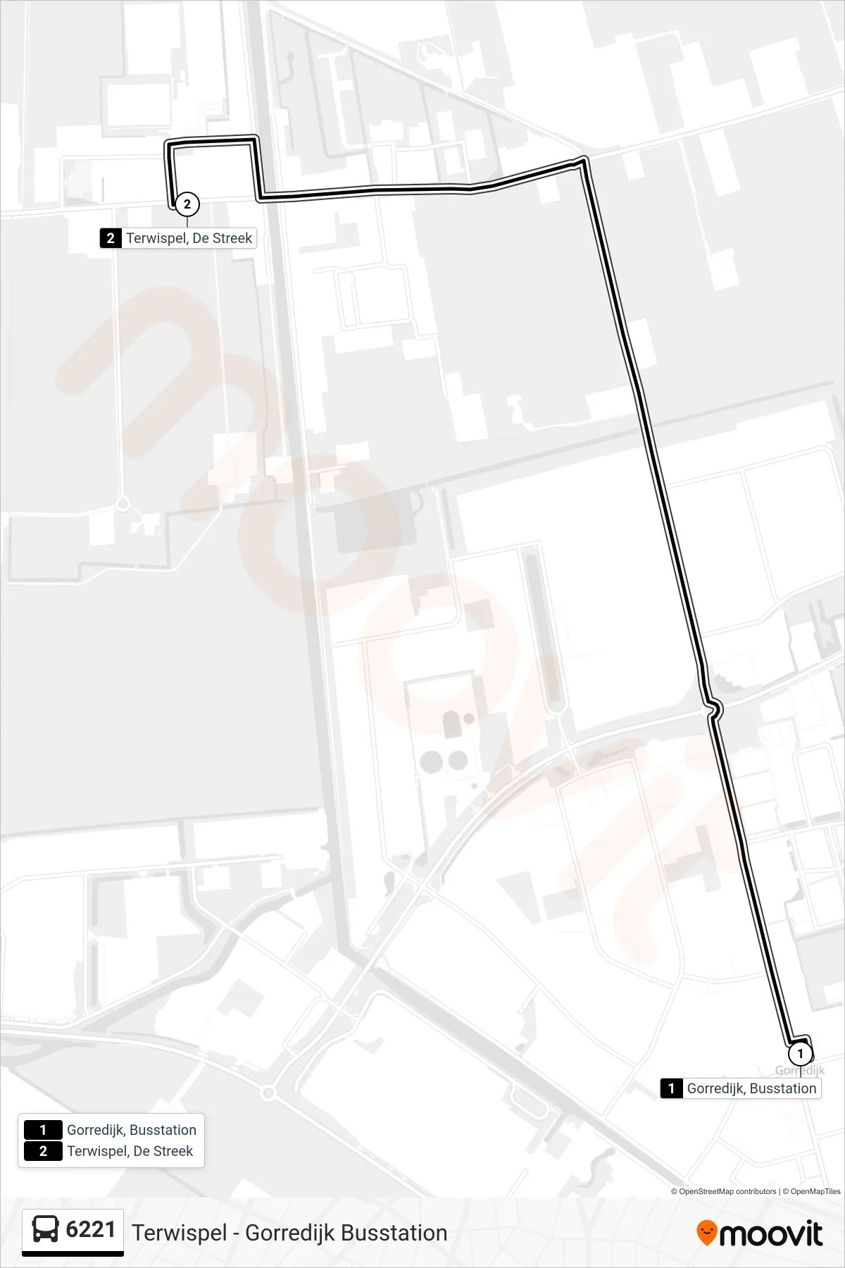 Lijn 6221 (bus, Terwispel): route en haltes op de kaart
