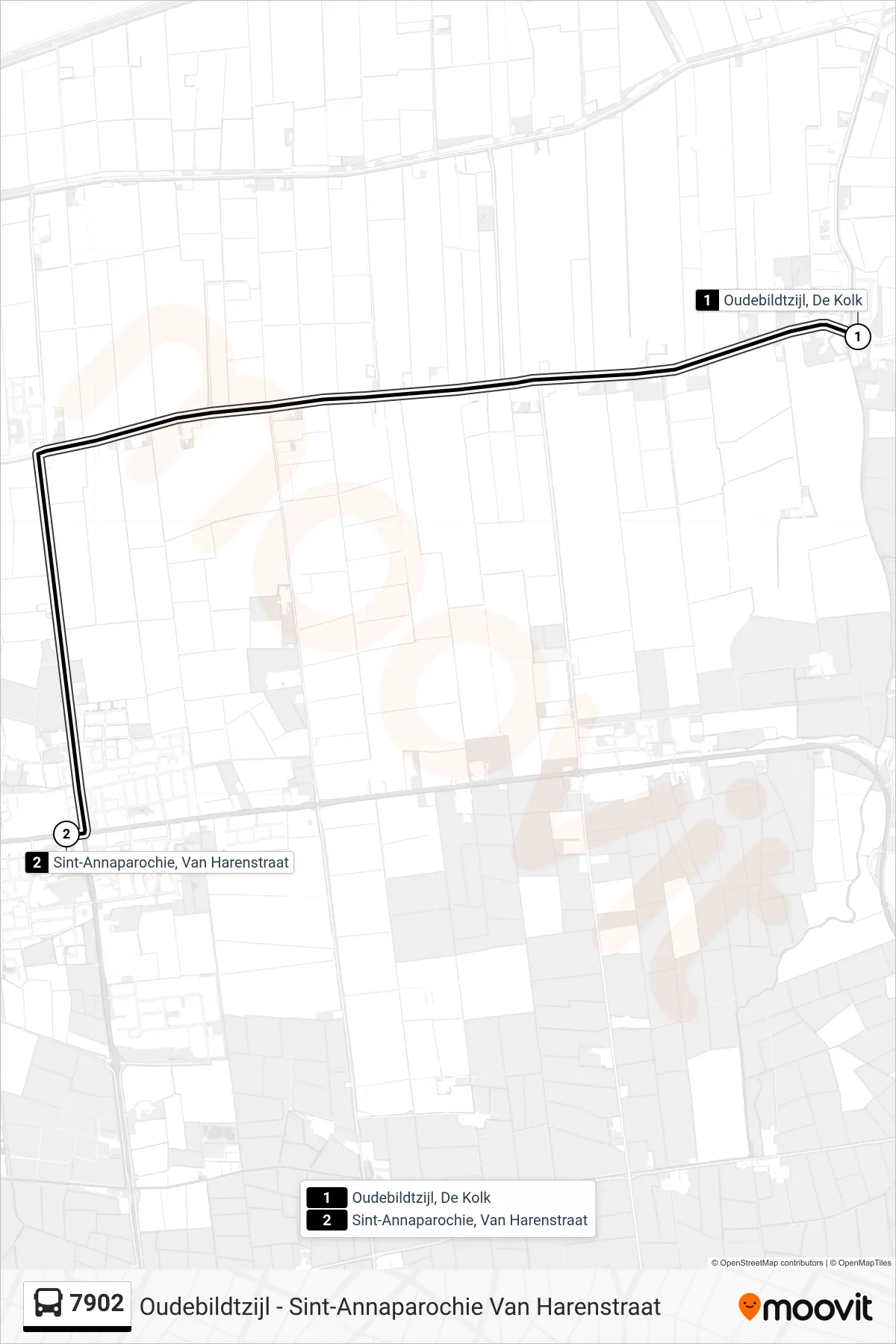 Lijn 7902 (bus, Sint-Annaparochie): route en haltes op de kaart