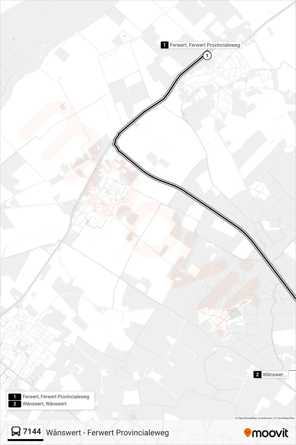 Lijn 7144 (bus, Wânswert): route en haltes op de kaart