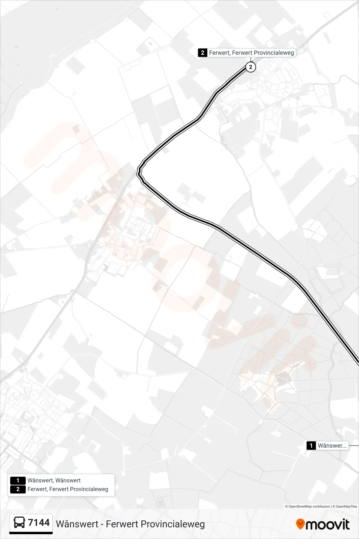 Lijn 7144 (bus, Ferwert): route en haltes op de kaart
