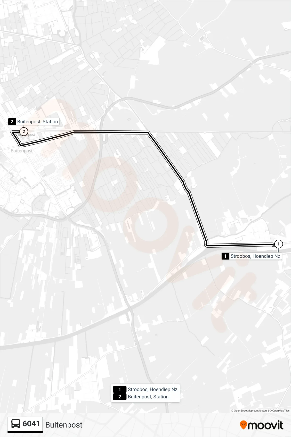 Lijn 6041 (bus, Buitenpost): route en haltes op de kaart