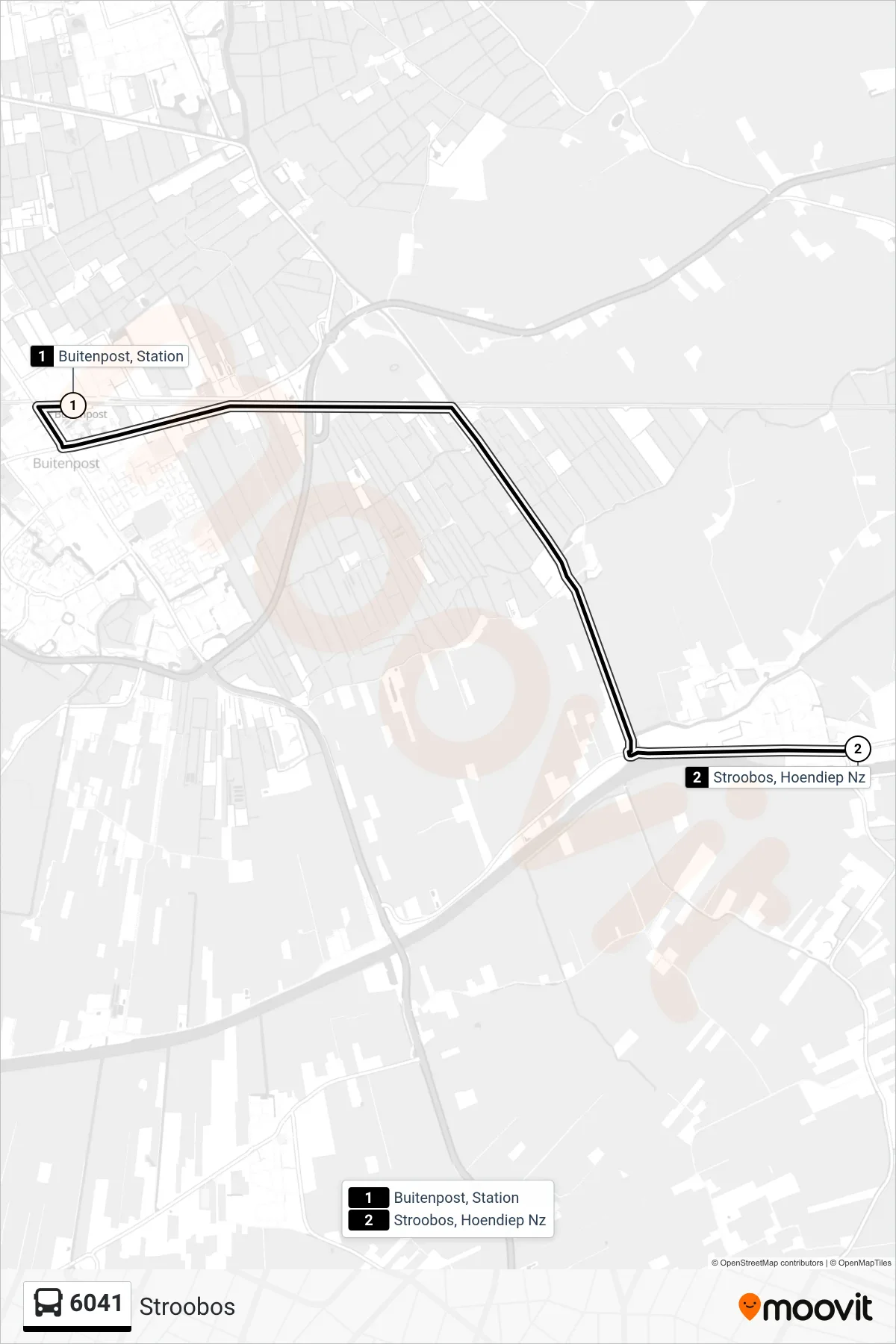 Lijn 6041 (bus, Stroobos): route en haltes op de kaart