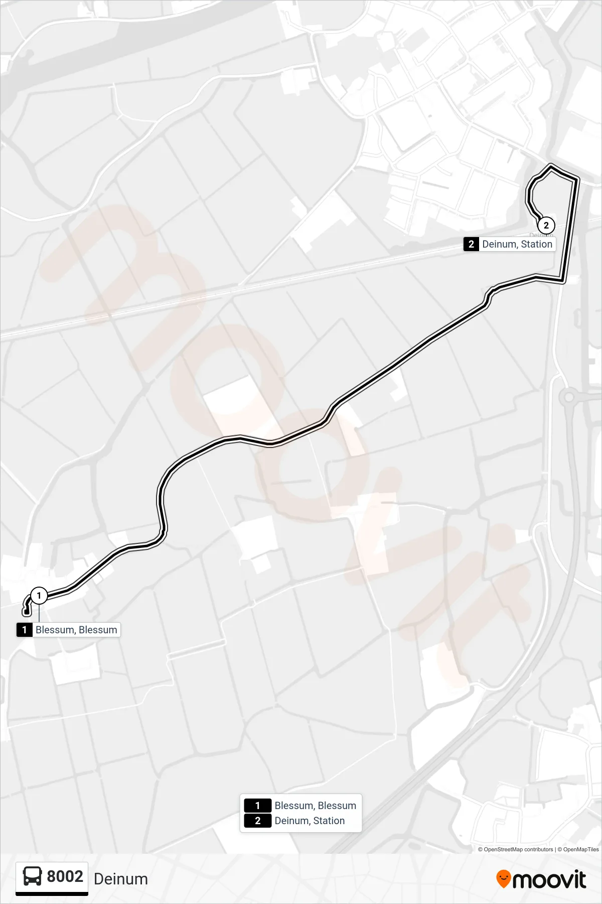 Lijn 8002 (bus, Deinum): route en haltes op de kaart