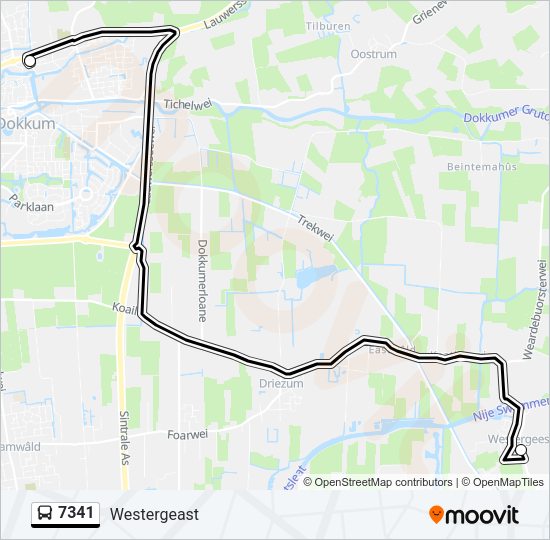 7341 Bus Line Map