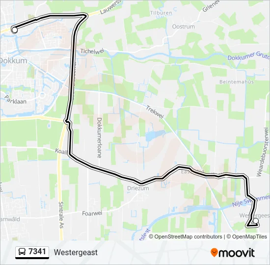 7341 Bus Line Map