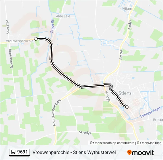 9691 Bus Line Map