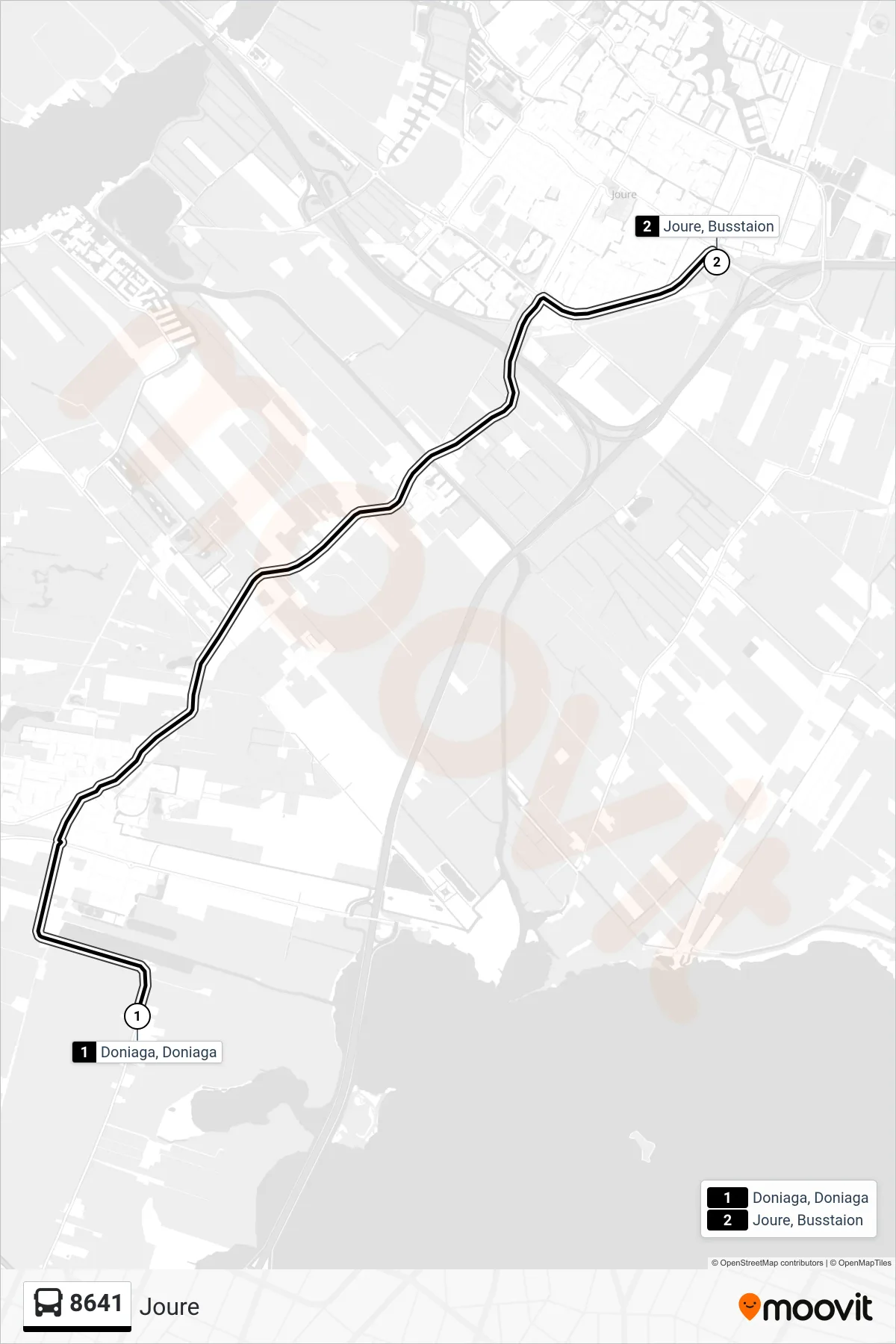 Lijn 8641 (bus, Joure): route en haltes op de kaart