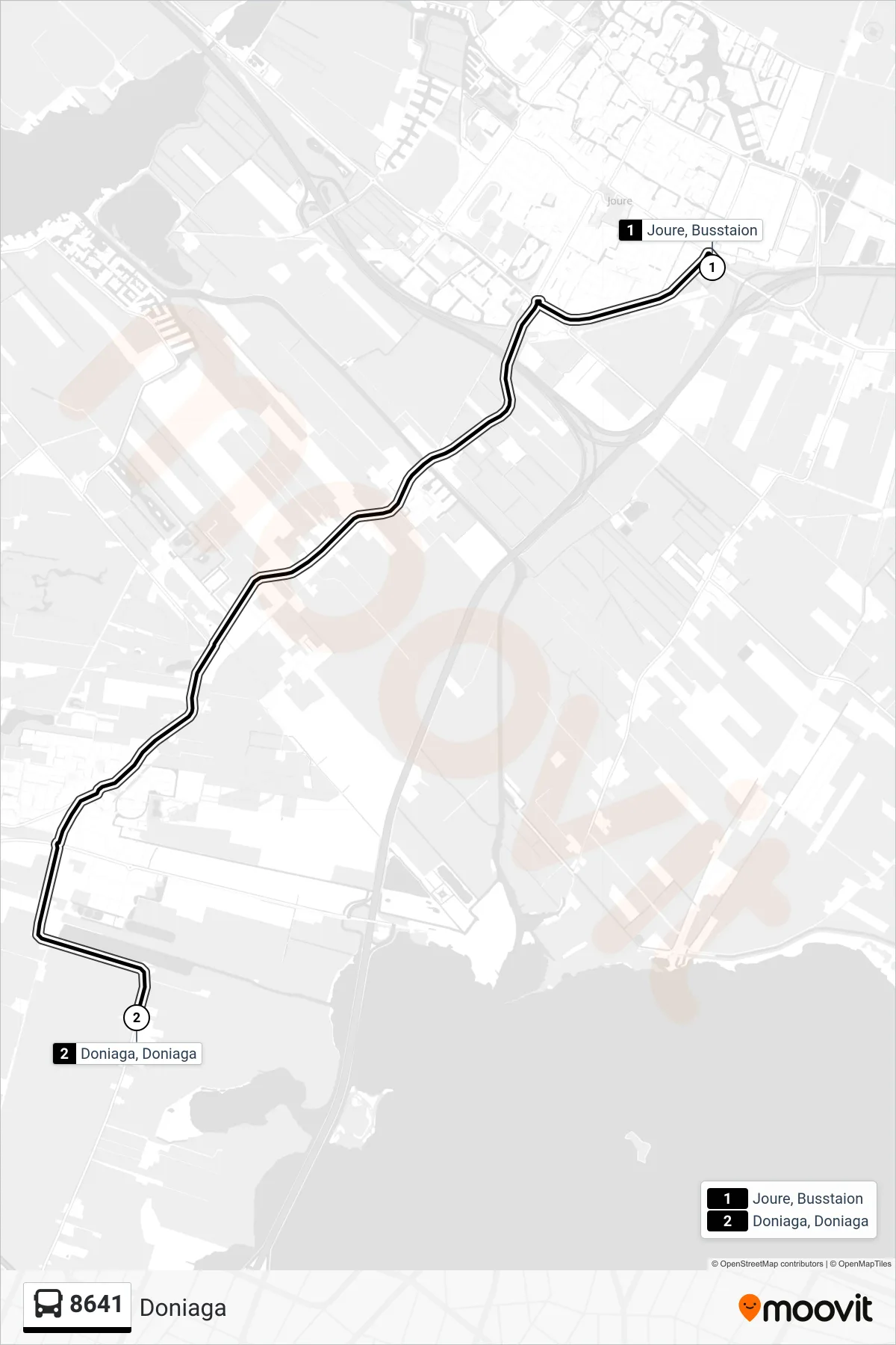 Lijn 8641 (bus, Doniaga): route en haltes op de kaart