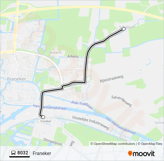 Bus 8032 lijnkaart