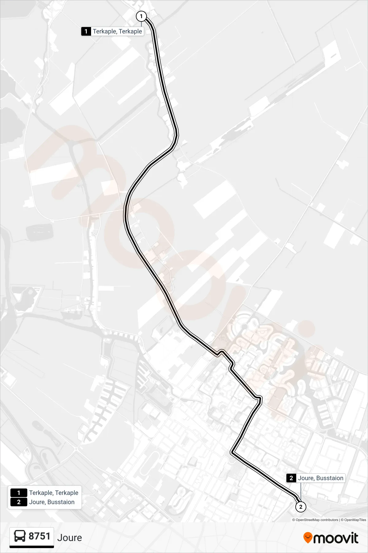 Lijn 8751 (bus, Joure): route en haltes op de kaart