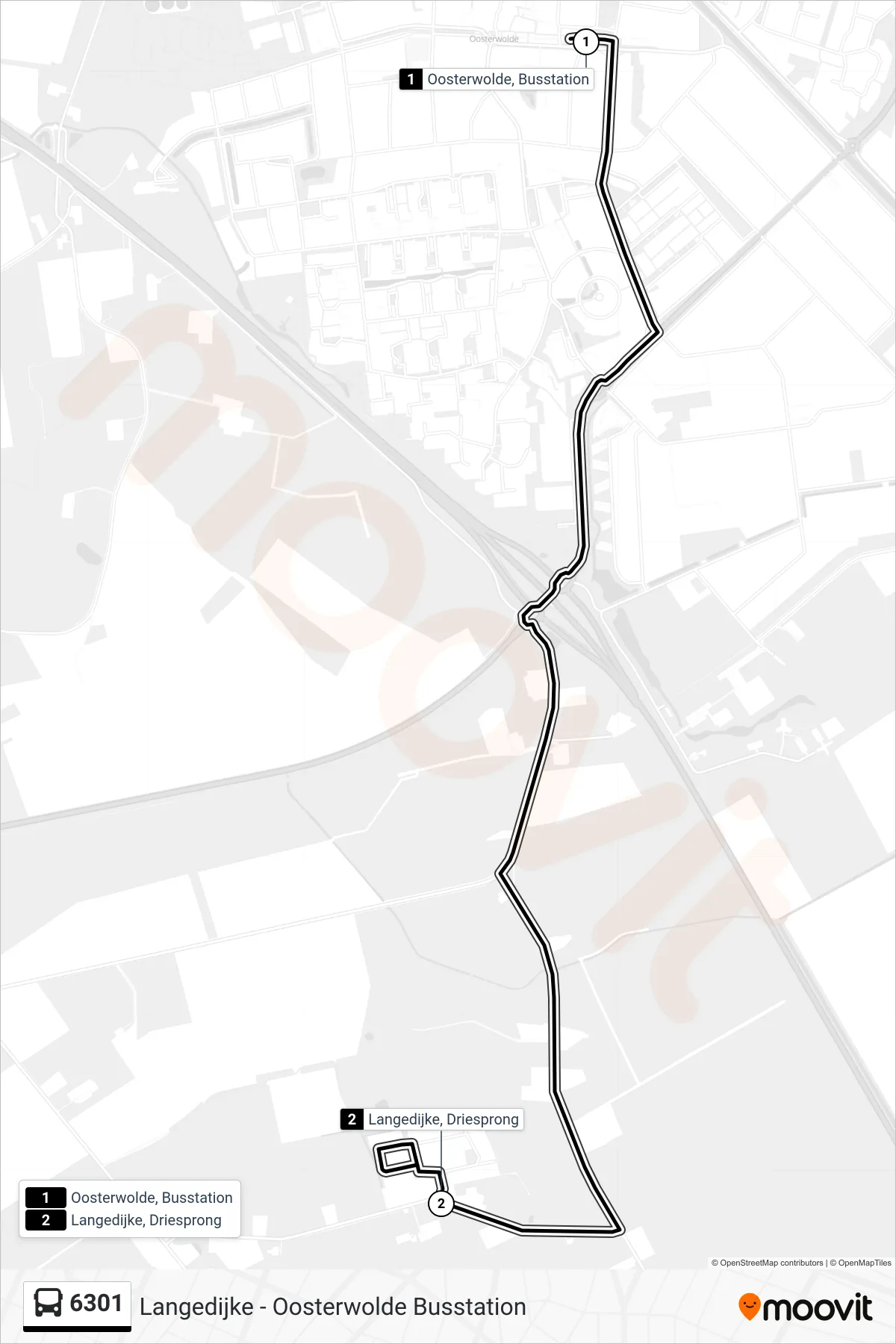 Lijn 6301 (bus, Langedijke): route en haltes op de kaart
