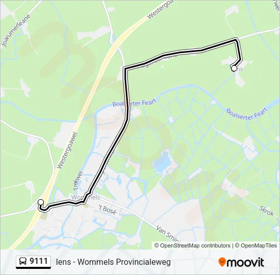 9111 Bus Line Map