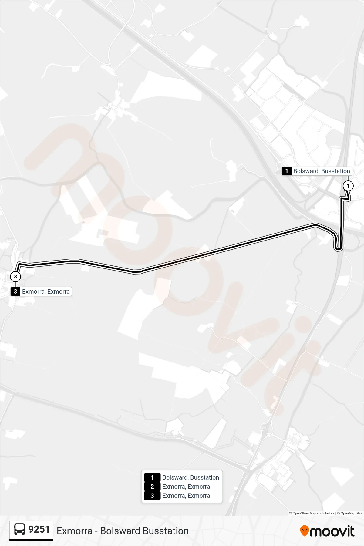 Lijn 9251 (bus, Exmorra): route en haltes op de kaart