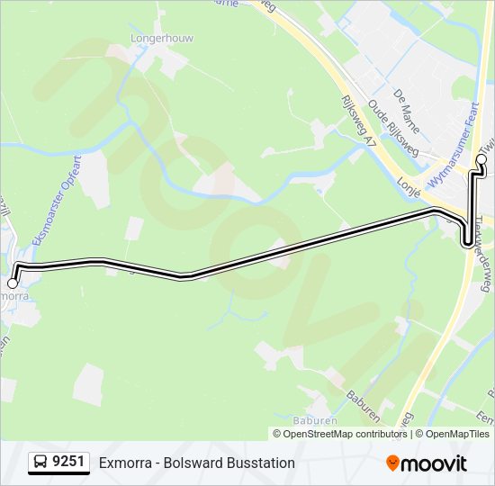 9251 Bus Line Map