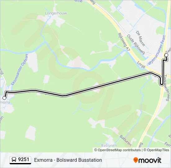 9251 Bus Line Map