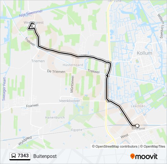 7343 Bus Line Map
