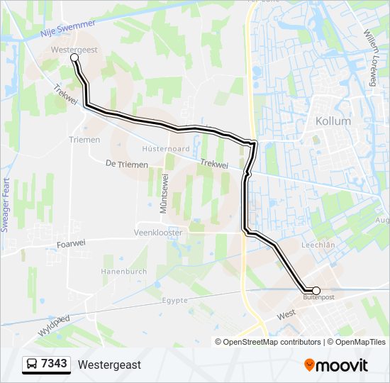 7343 Bus Line Map