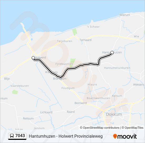 7043 Bus Line Map