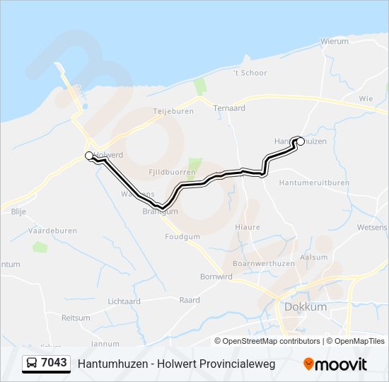 7043 Bus Line Map