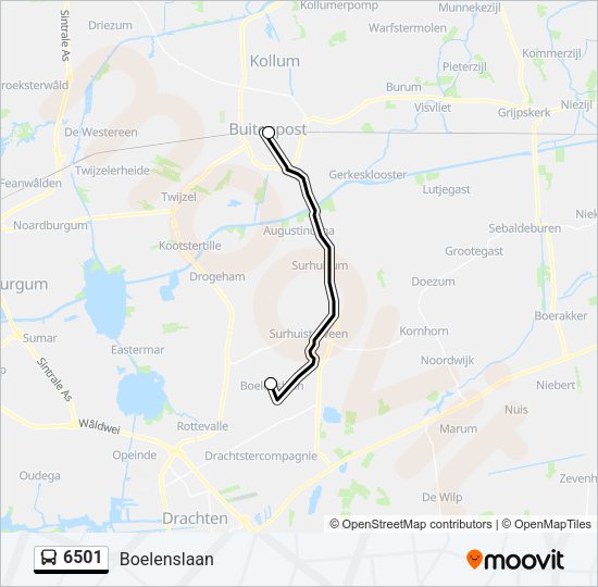 6501 Bus Line Map