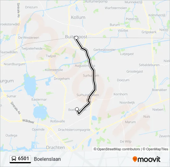 6501 Bus Line Map