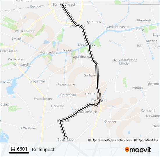 6501 Bus Line Map