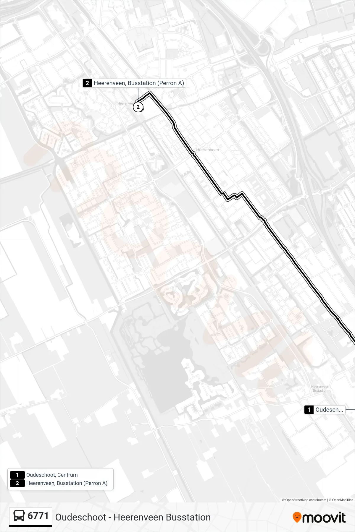 Lijn 6771 (bus, Heerenveen): route en haltes op de kaart