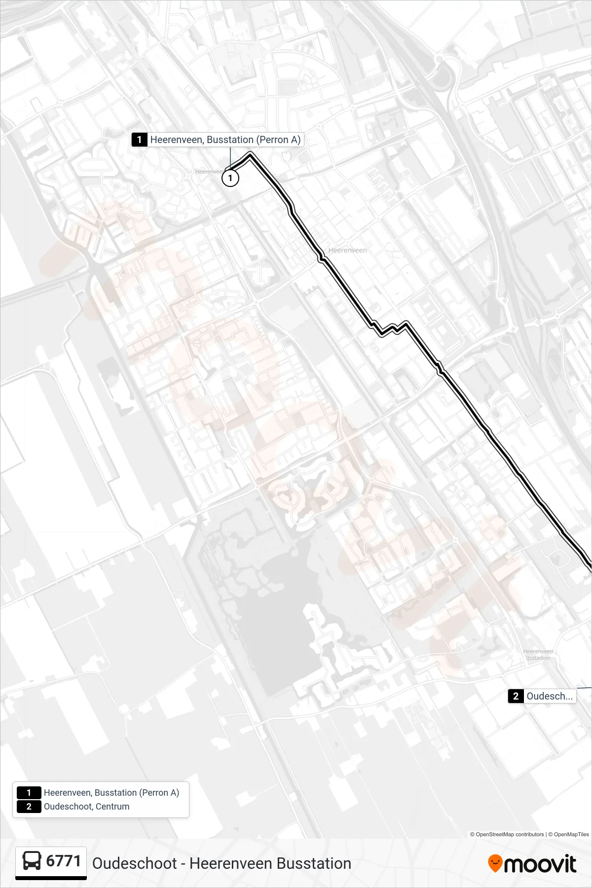 Lijn 6771 (bus, Oudeschoot): route en haltes op de kaart