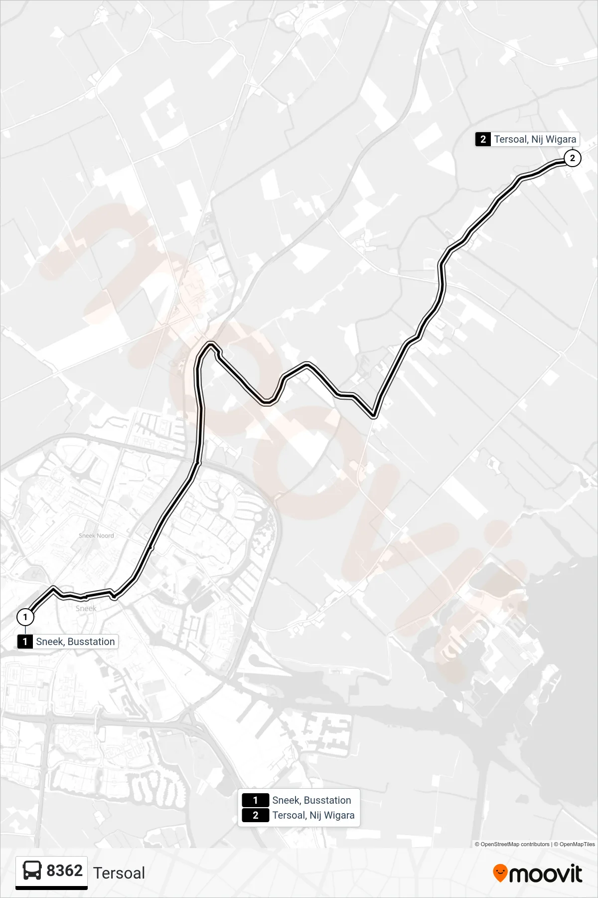 Lijn 8362 (bus, Tersoal): route en haltes op de kaart