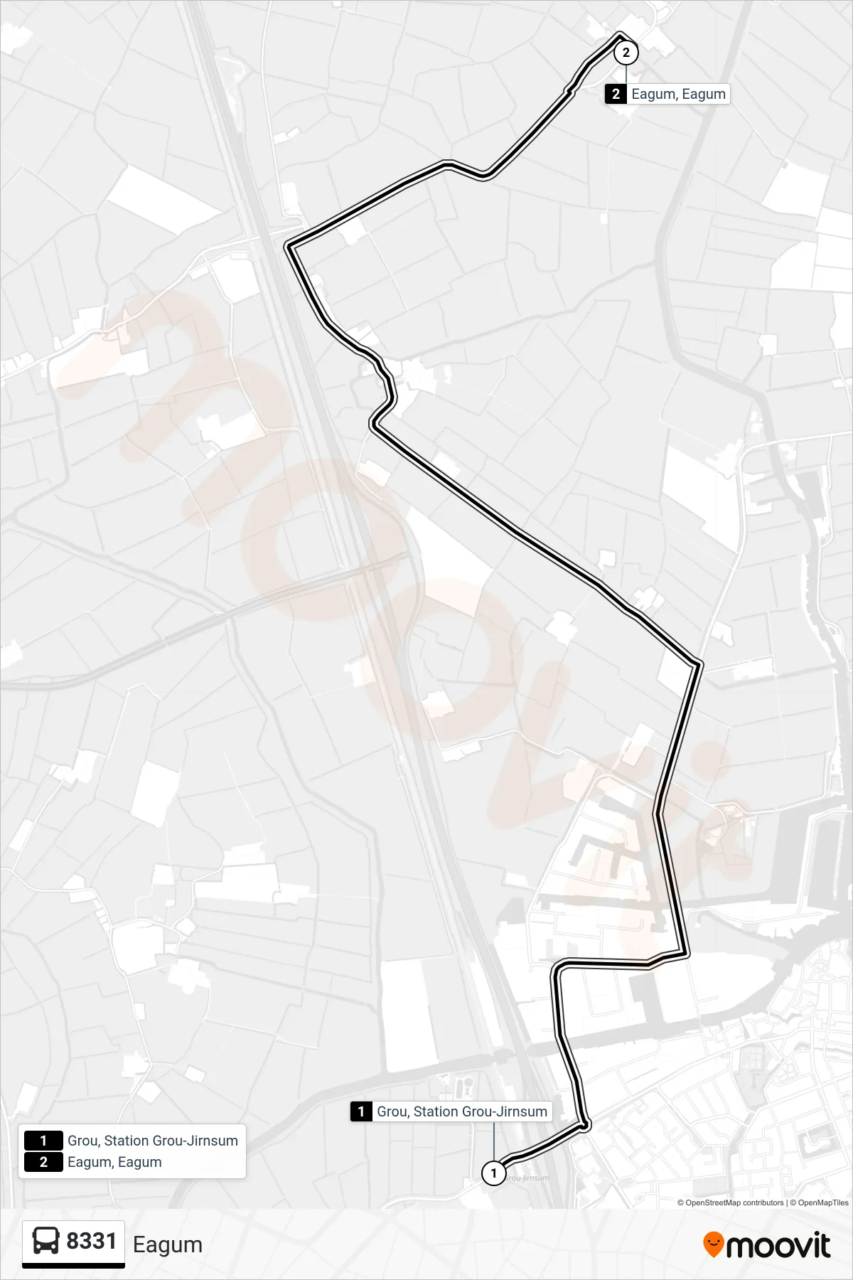 Lijn 8331 (bus, Eagum): route en haltes op de kaart