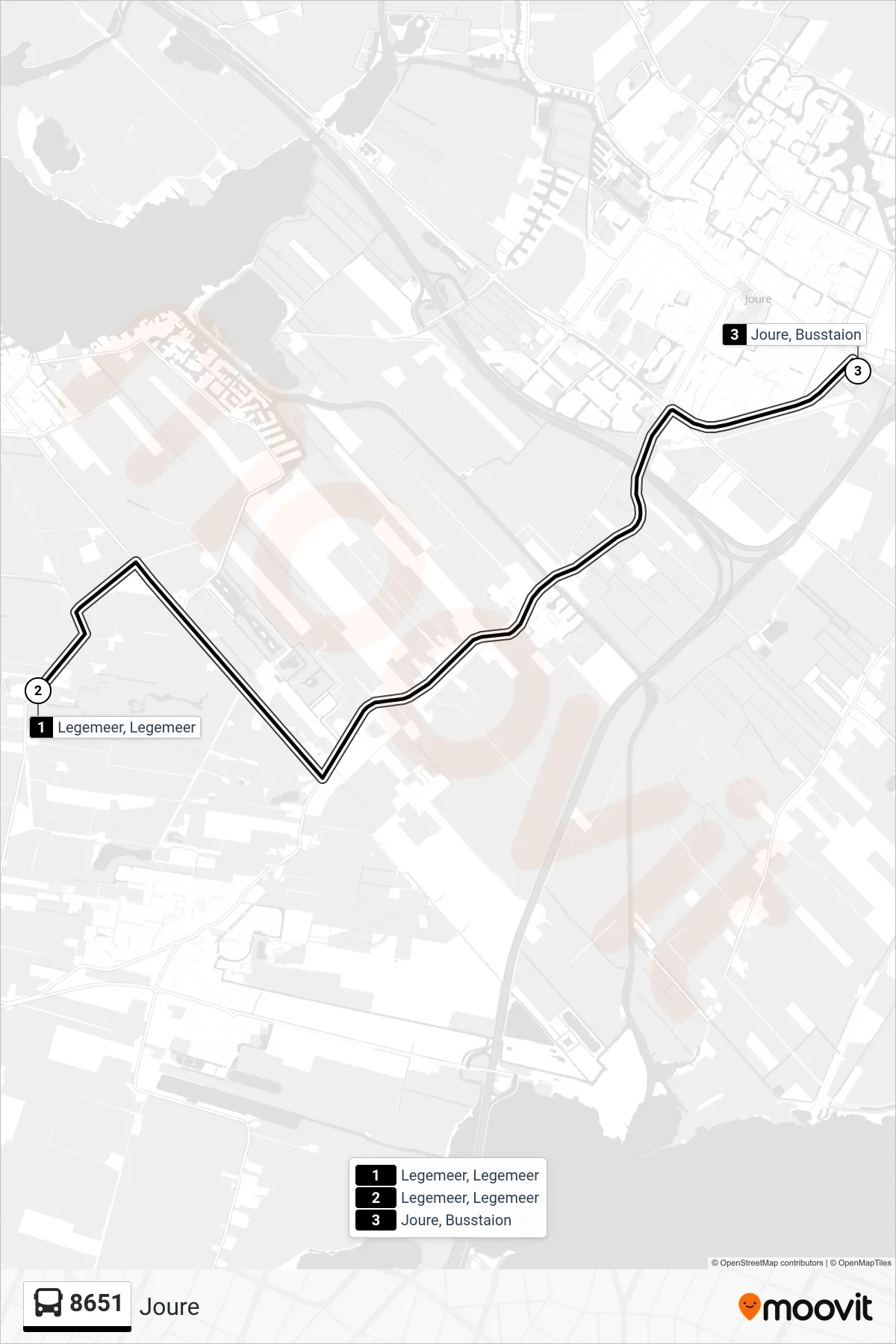 Lijn 8651 (bus, Joure): route en haltes op de kaart