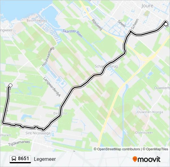 8651 Bus Line Map