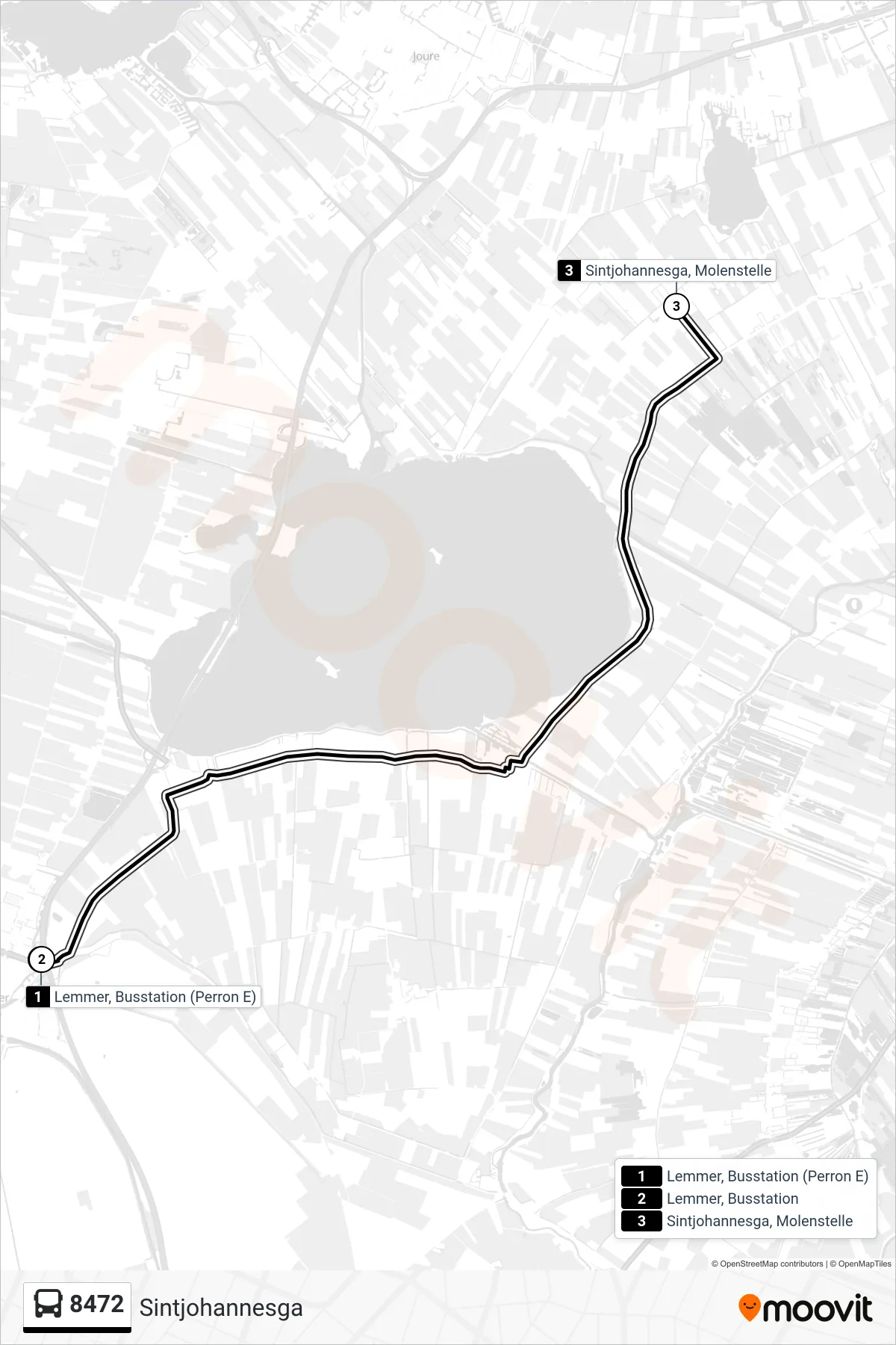 Lijn 8472 (bus, Sintjohannesga): route en haltes op de kaart